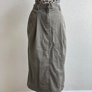 Liz Wear vintage green khaki maxi skirt